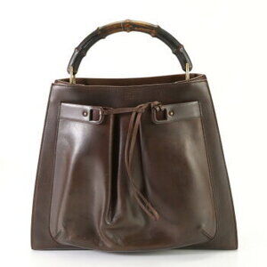 Gucci Bamboo Leather Tote Bag Top Handles
